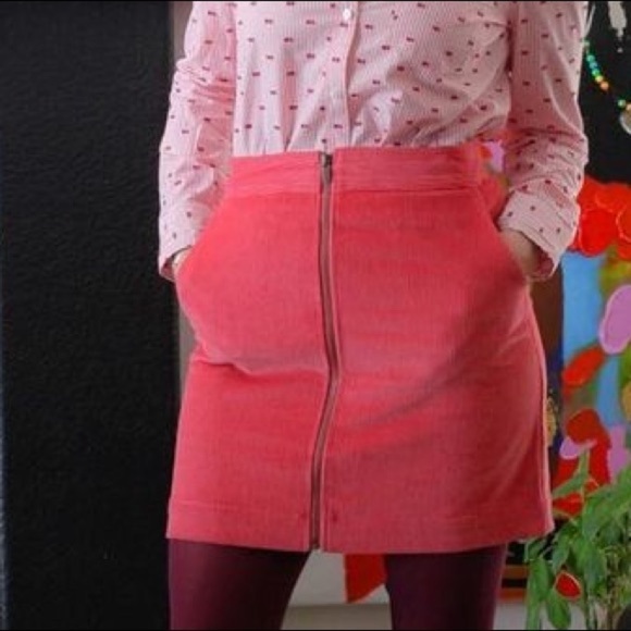 Gap Corduroy Front Zip Mini Skirt - Picture 1 of 10
